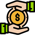 Hands securing a coin with a dollar sign, symbolizing financial protection or savings in the context of a junk removal franchise.