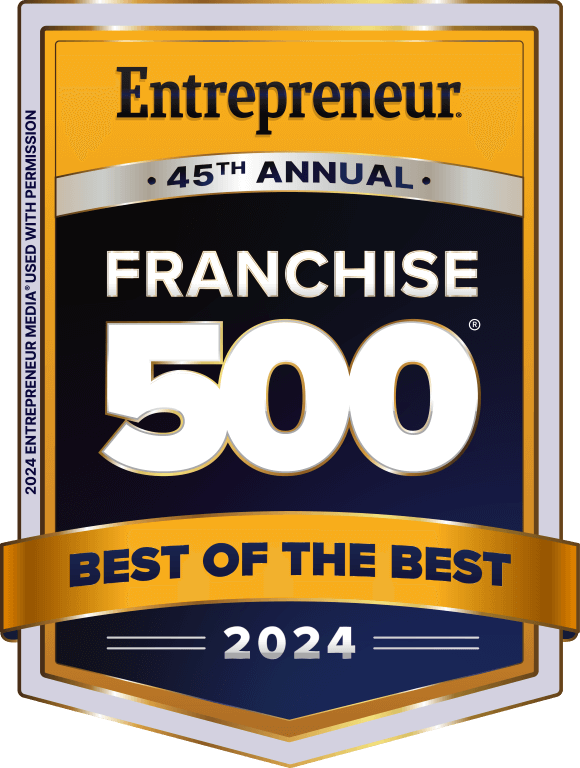 Entrepreneur's 45th Annual Franchise 500 Best of the Best 2024 emblem, indicating it is part of the 2024 Entrepreneur Media Franchise 500 rankings.